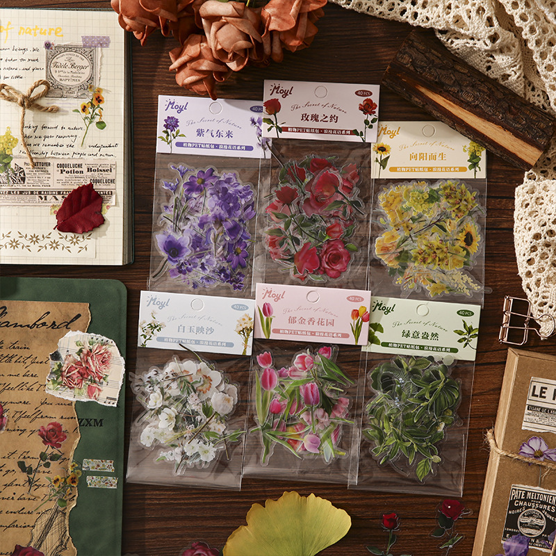 Plantas y flores materiales pegatinas artísticas decoración collage chica Goku tarjeta taza de agua caja de teléfono móvil diy personalizado