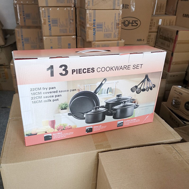 Pot suit Foreign Trade Pot 13 Pieces suit Non-stick Pot Soup Pot Stew Pan Frying Pan Multi-piece Kitchen Cross-border Wholesale Pot suit Foreign Trade Pot 13 Pieces suit Non-stick Pot Soup Pot Stew Pan Frying Pan Multi-piece Kitchen Cross-border Wholesale