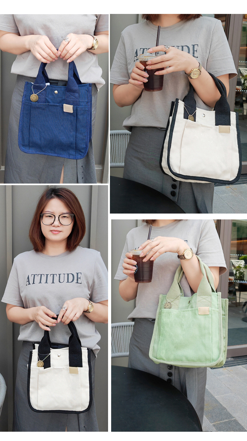 Japanischer Canvas Lunch Beutel Für Damen Robuste Henkeltasche_voghion.com