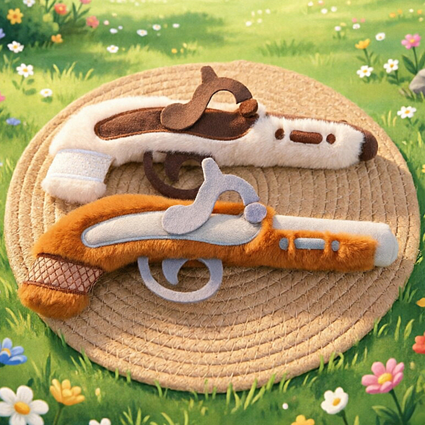 Retro cute funny plush gun