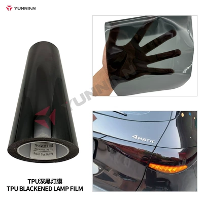 Car headlight protective film — Light Black Dark Black Smoked Black - tpu-dark-black-75mil-3-years-warranty-031m