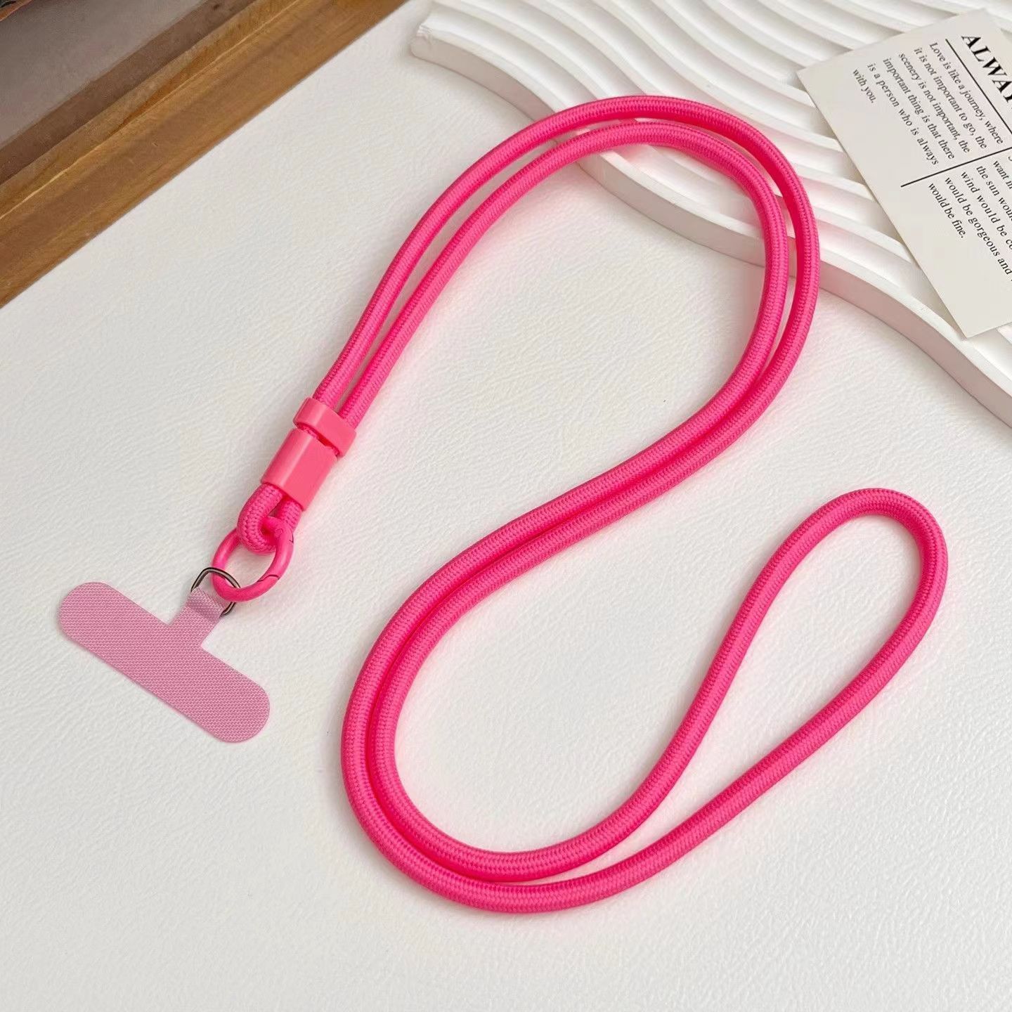 Cerradura ajustable, color sólido, cordón para teléfono móvil, mensajero, cuello colgante, cuerda de nailon de doble uso, tejido fuerte, duradero, anti-pérdida y anti-caída