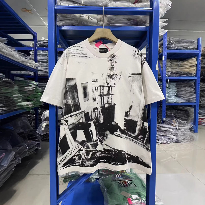 Enfants Riches Deprimes Abstract Bedroom Washed Vintage Round Neck Short-Sleeved T-Shirt Couple Style Enfants Riches Deprimes Abstract Bedroom Washed Vintage Round Neck Short-Sleeved T-Shirt Couple Style