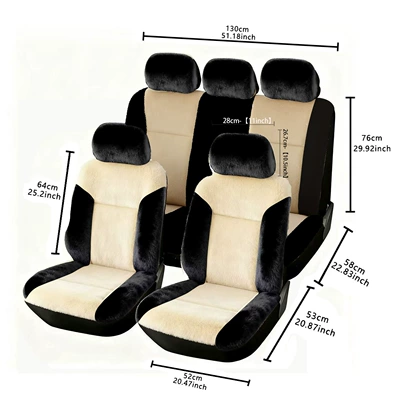 Universal seat cover Seat Cover, Fully Enclosed - off-white-and-black-color-matching-five-seats-see-sku