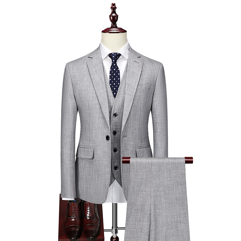 Cross-border Men's Suit Men's Suit Three-piece Slim-fit Professional Business Dress Groom Wedding High-end Dress