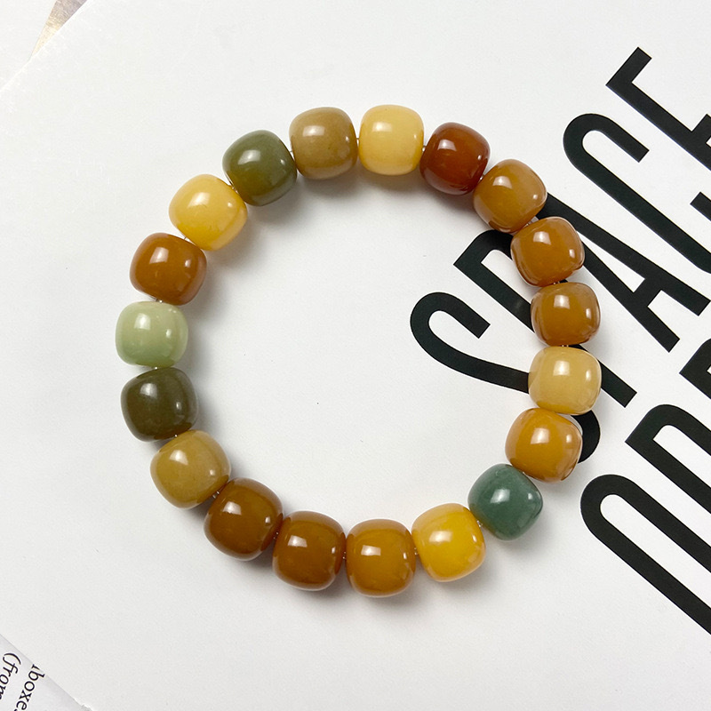 Original Ecología rica multi-tesoro pulsera de raíz de Bodhi color caramelo solo círculo bobinado suave tiro alto tres colores pulsera Bodhi