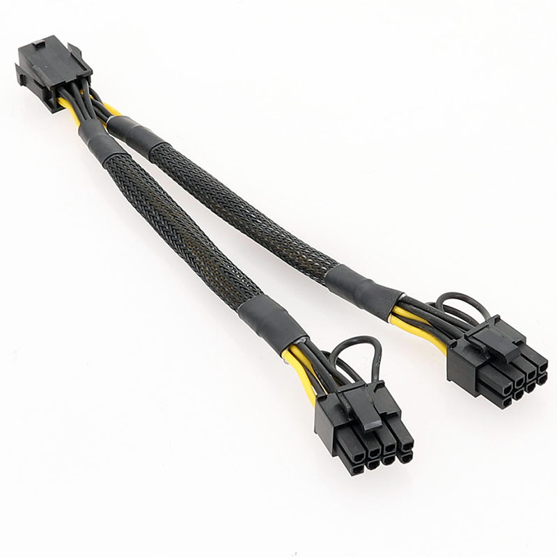 Set of Network Cables 6Pin to Dual 8Pin Graphics Card Power Supply Cable 6P to Dual 8P 6P to 6+2 Cable 6P to 8P 20cm