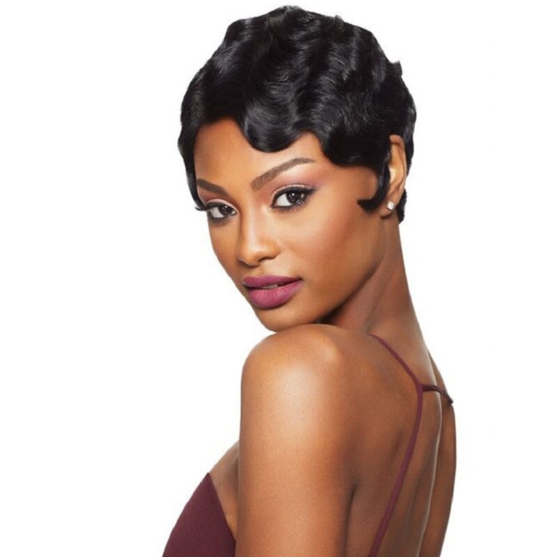 Chemical Fiber Wig Female Full Headgear Water Ripple Wig Set Wigs Wig Short Curly Hair Night Shanghai Retro Headgear Wig Chemical Fiber Wig Female Full Headgear Water Ripple Wig Set Wigs Wig Short Curly Hair Night Shanghai Retro Headgear Wig