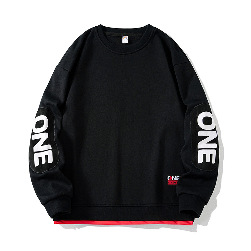 Herrenbekleidung Frühling und Herbst Neue Rundhalspullover Herren Lockeres lässiges Langarm-T-Shirt Zweiteiliges Oberteil Bottoming Shirt Herren_voghion.com