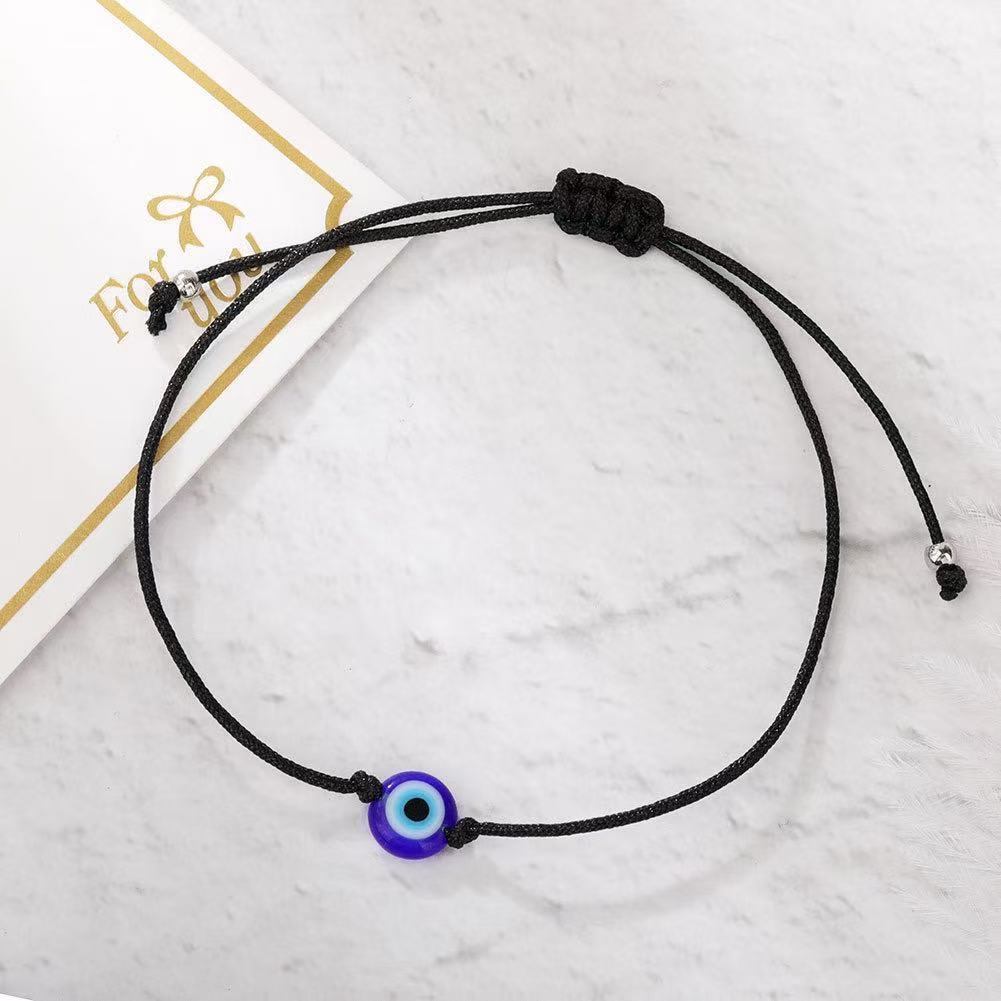 검은 밧줄 파란색 구슬