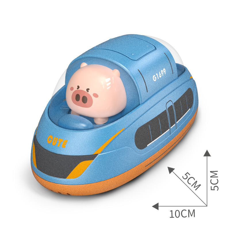 Nuevos productos transfronterizos de tren de alta velocidad de doble retroceso Baby Cognitive Toy Car Animal Toy Toy