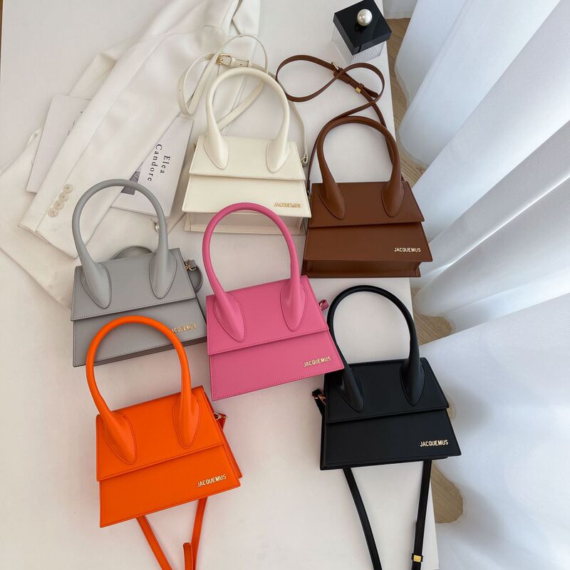 Jacquemus Bag Large French Fashion Versatile Small Square Bag Single Shoulder Satchel Crossbody Coin Purse Lightweight