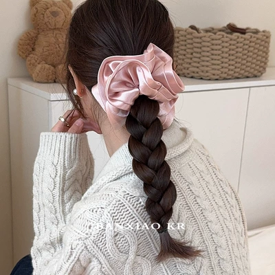 Korean Style Cyber Celebrity Pearlescent Satin Saç üçün rezinlər - pink