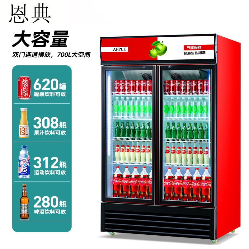 啤酒柜冷藏展示柜立式商用冰箱单门保鲜柜饭店超市冷柜双门 饮料
