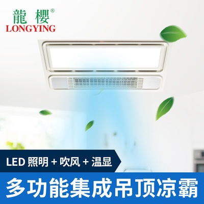 龙樱集成吊顶300*600照明吹风二合一冷风机空调型 厨房嵌入式凉霸|ms