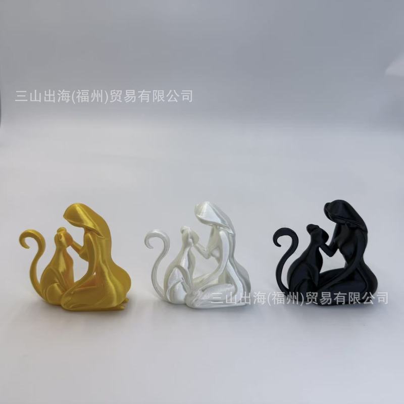 猫之恋优雅抱猫女人雕像跨境新品饰品摆件家居客厅桌面创意摆件|undefined