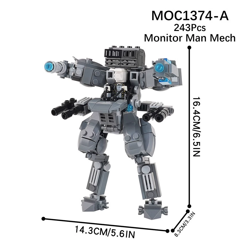 MOC игра SKIBIDI Туалет Туалет мониторинг человек НЛО совместимо с LEGO собранные блоки игрушки
