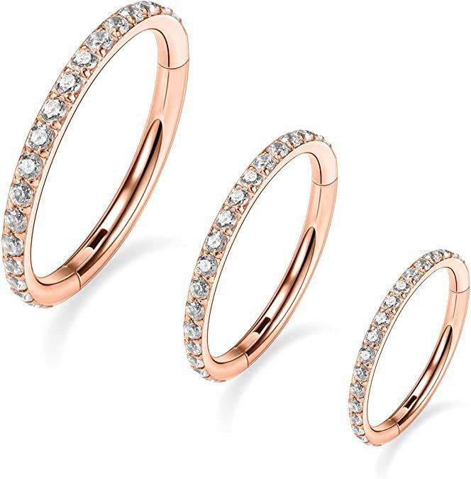 316L Stainless Steel Nose Ring Seamless Hoop for Women Gold Piercing Jewelry detail image 10