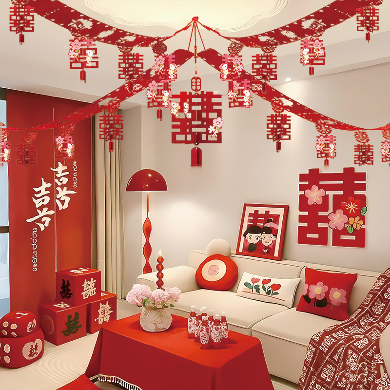 wedding room layout suit wedding decoration garland women‘s bedroom men‘s new house and living room ceiling wedding supplies collection
