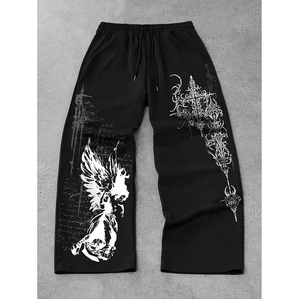 ​Men's Hip-Hop Streetwear Pants – Unisex Baggy Trousers With Drawstring Waist (Urban Fashion Essential)​_viptrois.com