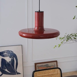 French retro restaurant chandelier mid-ancient Vintage ufo Chandelier Creative ufo Red dining table bar table lamp
