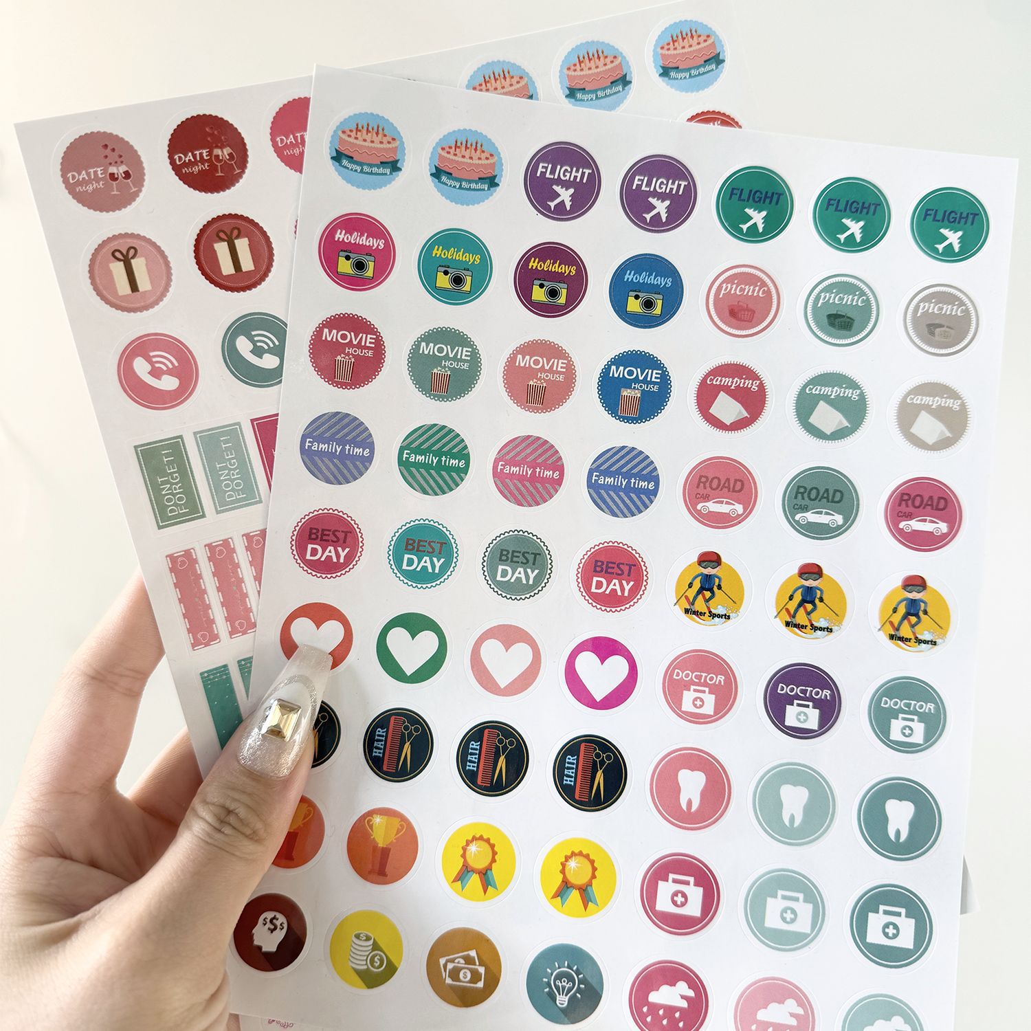 亚马逊计划奖励主题规划不干胶贴纸记事标记创意防水设计手账贴