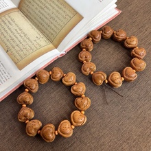 桃核爱心手串批发 文玩男女手持盘玩佛珠念珠木质饰品手饰