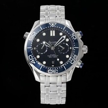 欧家海马300系列多功能计时码表 自动防水机械橡胶带时尚潜水手表