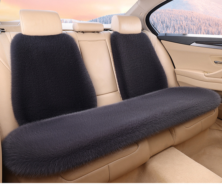 Wholesale New Car Seat Cushion Imitation Fox Plush Winter Cushion Three-Piece Set Without Backrest Universal Warm Cushion