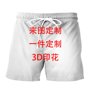 Cross-Border Manufacturers Men's Beach Shorts DIY Two Side Flap Pocket Pants Casual Custom Shorts 3D Digital Printing Wholesale