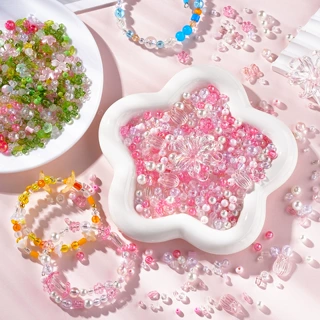 彩色混款亚克力玻璃散珠 海星贝壳异形珠 DIY 手链项链发簪配件