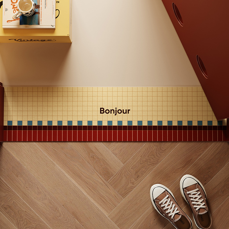 Bauhaus Stone Thickened Door Threshold Ultra-Narrow Long Strip Bathroom Non-Slip Water-Absorbent Foot Mat_voghion.com
