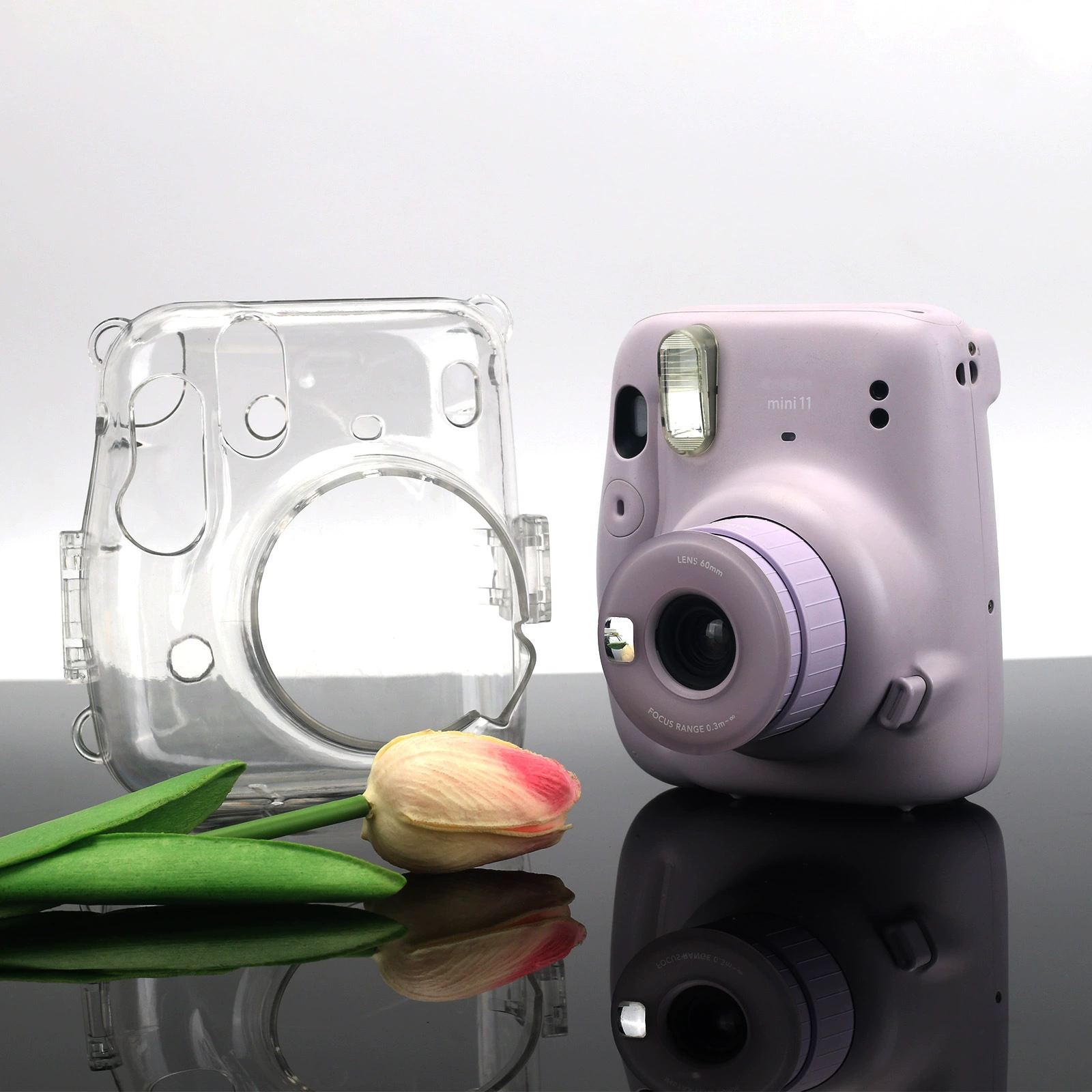 Часть прозрачной рамы Instax Crystal для MINI11 с защитной прозрачной крышкой+радужная упаковка