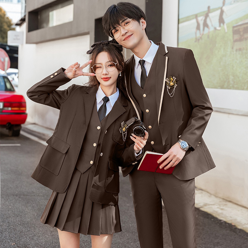 Autumn JK/DK Uniform Suit Japanese School for College Style School Uniform Badge Suit Jacket Couple Class Suit