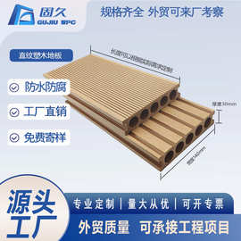 塑木户外地板防腐防水圆孔直纹木塑板露台花园30生态木木纹木质