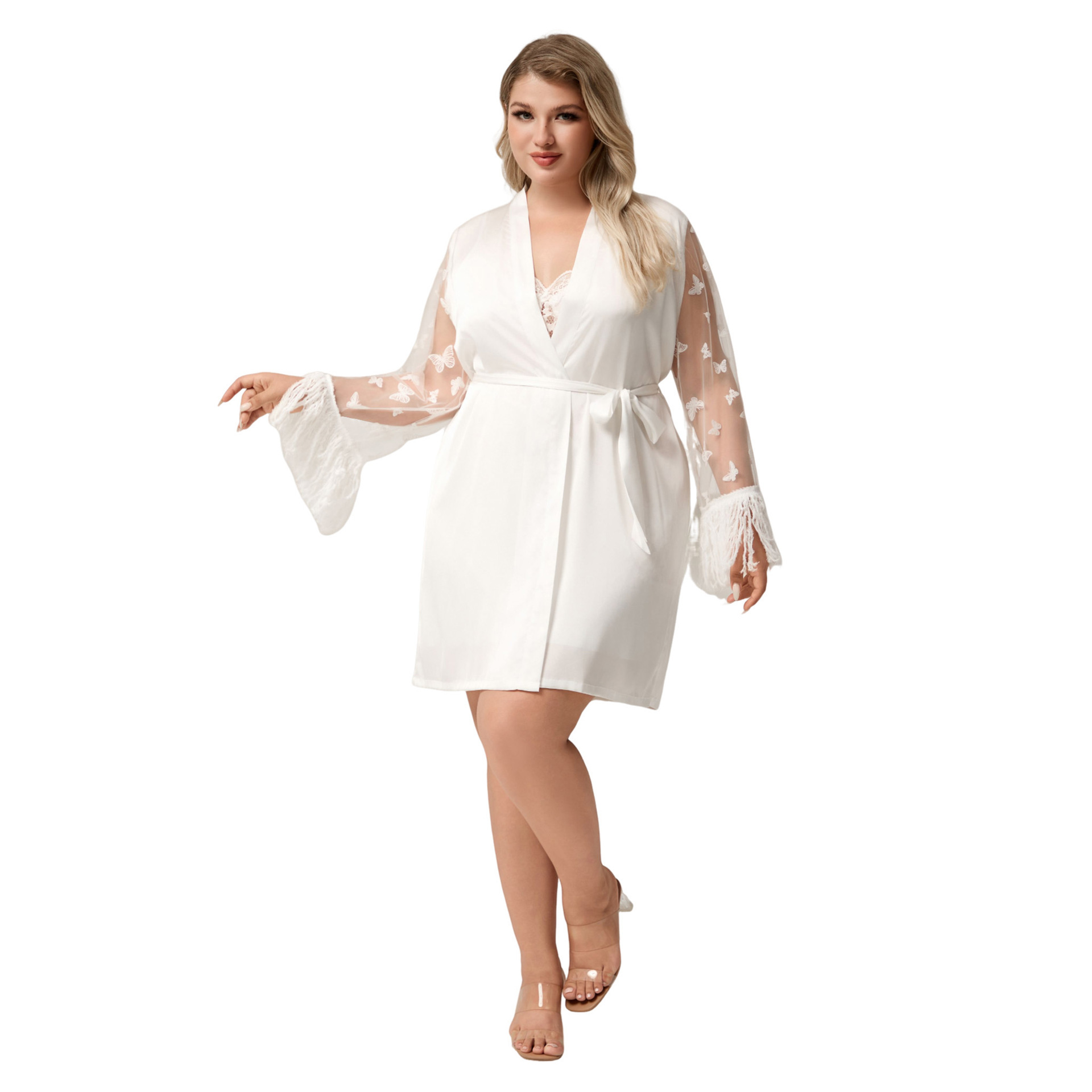GraceChic GraceChic European And American Foreign Trade Plus Size Satin Lace Sexy Short Nightgown Women's Homewear Comfortable Sleepwear_voghion.com