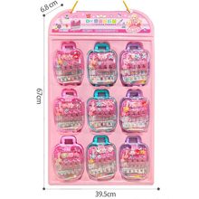 汇森过家家美甲贴套装亲子互动发夹戒指饰品收纳拉杆箱手提包玩具