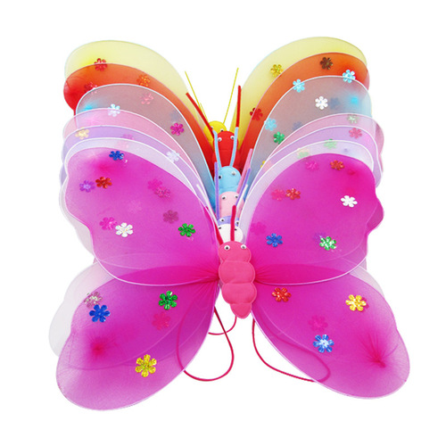 Glowing Butterfly Wings Three-piece Set New Year Decoration Supplies Props Children's Toys Street Stall Supply Hot Sale