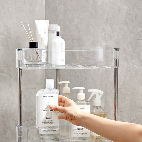 Bathroom Storage Rack, Floor-Standing for Toilet Area, Narrow Gap Shelf for Bathroom & Toilet, Transparent Design