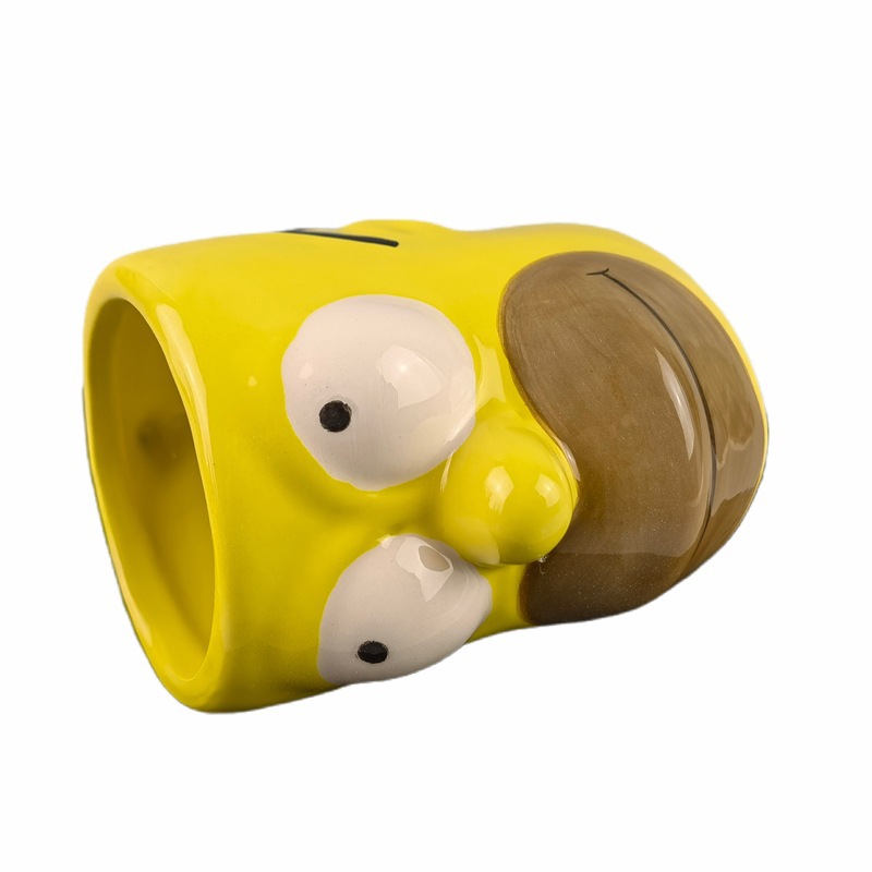 Selección estricta de dibujos animados Simpson una taza de cerámica amarilla taza 3D personalidad curiosa regalo para amigos