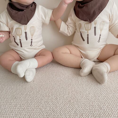 ins new baby chef style hayi 2024 spring and summer new children's jumpsuit set children's fart clothing