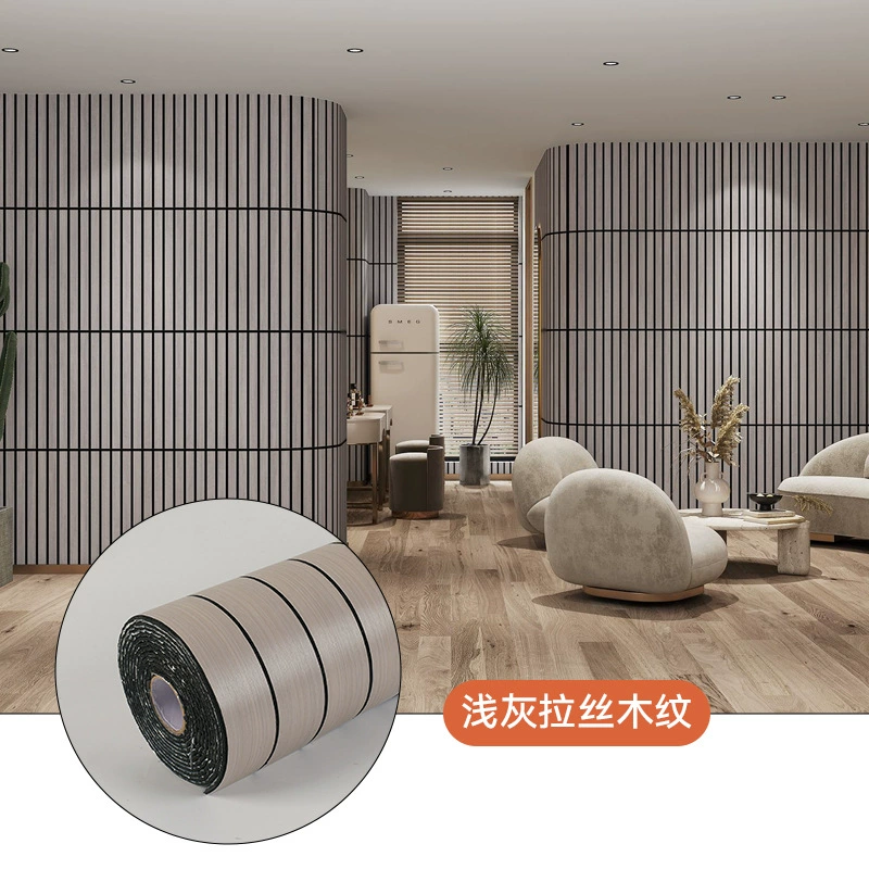 Пластина-наклейки на стену Grille board самоклеящиеся PVC канавка трёхмерная гостиная ТВ фоновая стена имитация деревянной декоративной панели водостойкая и влагостойкая