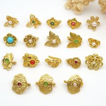 古法金手绳扣头diy配件铜镀金滴油蝴蝶扣保色旗袍压襟收尾扣配饰