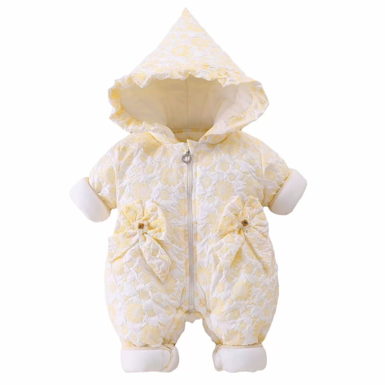 ALYCExiyuebaobao - Pelele grueso de otoño e invierno para niña, acolchado de algodón, para exteriores, para recién nacidos, para gatear_voghion.com