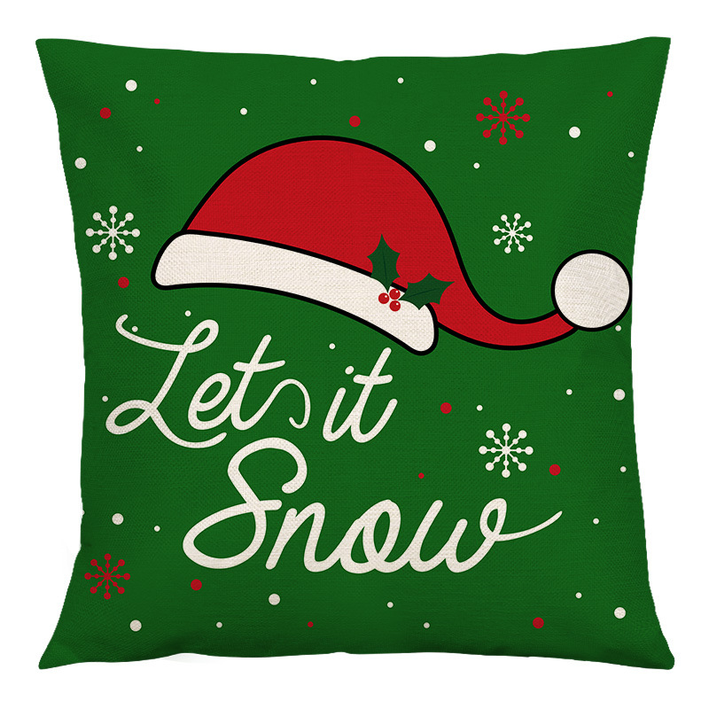 Cute Christmas Tree Santa Claus Linen Pillow Cases display picture 3