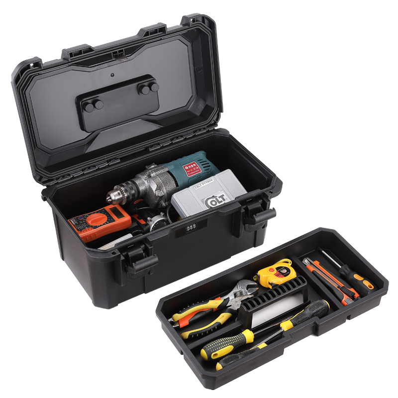 Caja de herramientas de reparación de hardware ALUBOX con bloqueo de contraseña Película para automóvil Caja de almacenamiento de herramientas de belleza Caja de almacenamiento de doble capa