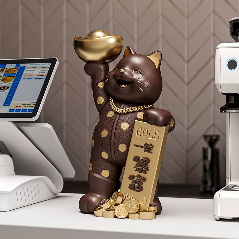 创意存钱罐只存不取收银台公司前台办公桌招财猫开业摆件装饰礼品