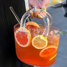 提玻璃包微醺果酒杯套装带托盘酒吧果汁酒馆鸡尾酒杯