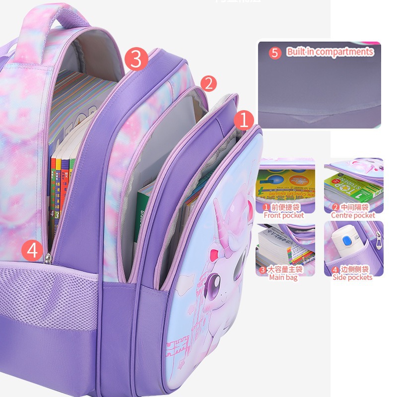 Los estudiantes de la escuela primaria de stock de fábrica pueden empacar mochilas escolares trolley, bolsas de almuerzo, bolsas de lápices, mochilas de dibujos animados lindos para niños de tres piezas