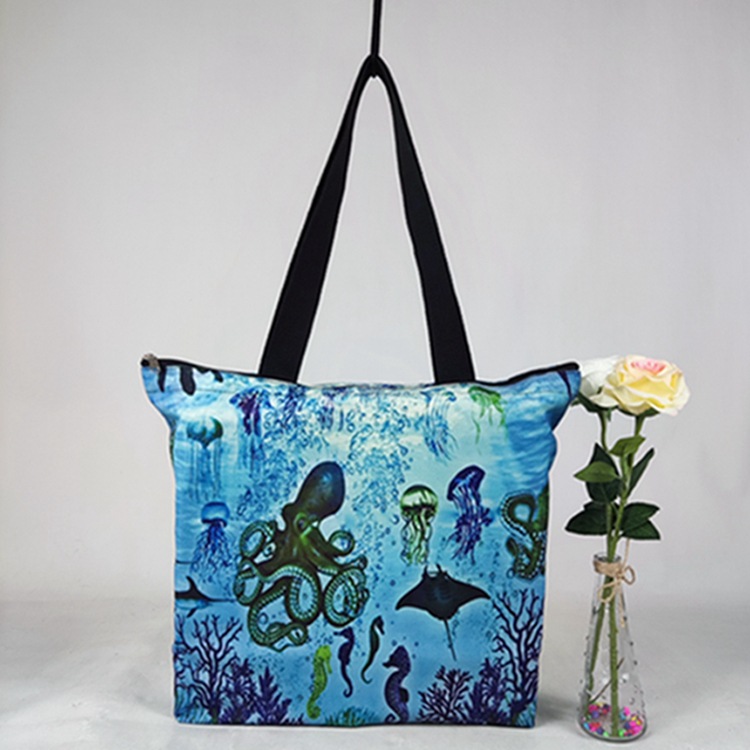 厂家批发纯棉手提帆布袋数码印花卡通棉布袋数码印帆布包